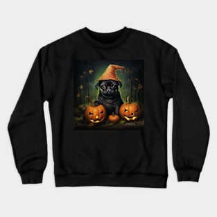 Black Pug Halloween Crewneck Sweatshirt